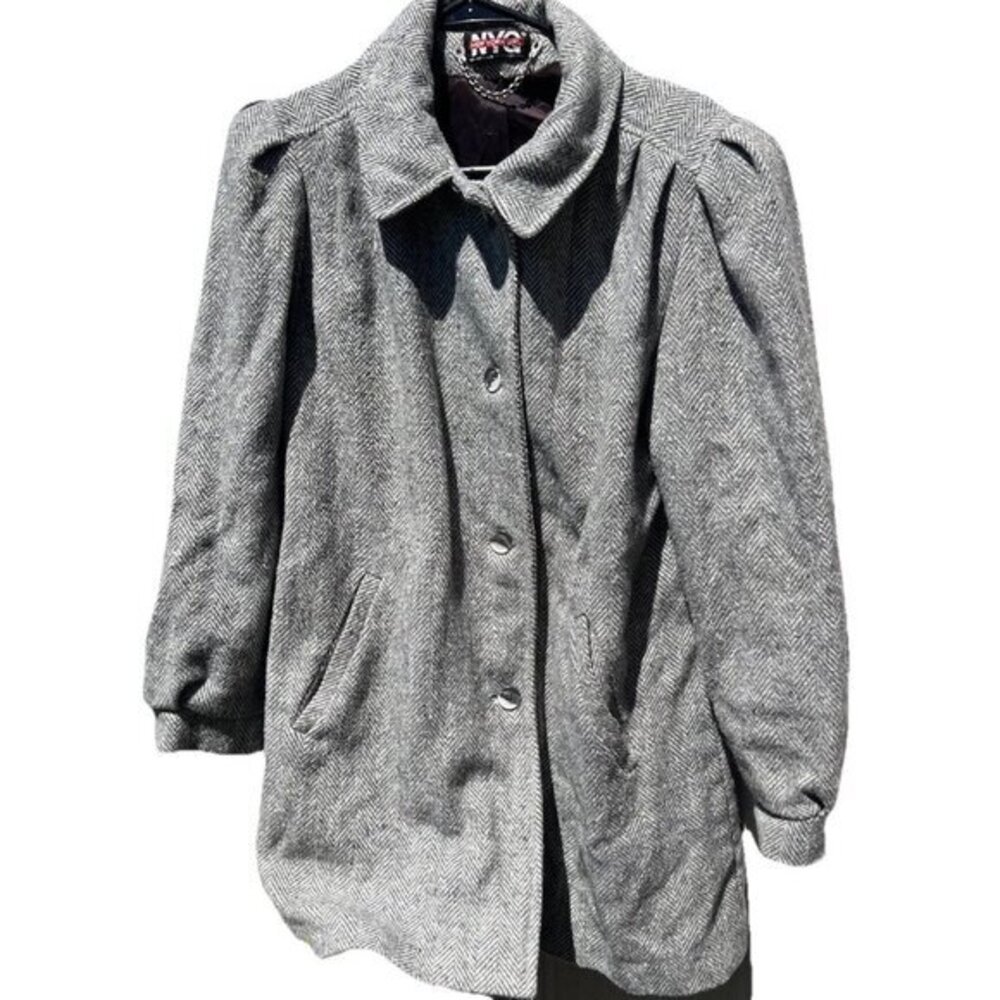 Vintage New York Girl Women's Sz S Full Length Coat USA Made Union Label Gray